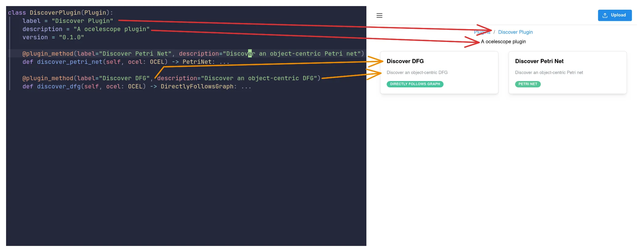 Example of an Ocelescope plugin in code and in the app.